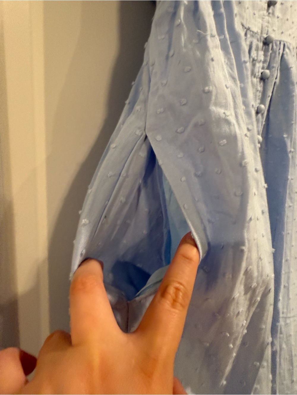 Beautiful Light Blue Puff-Sleeve Button-Front Maxi Dress - Picture 4 of 13